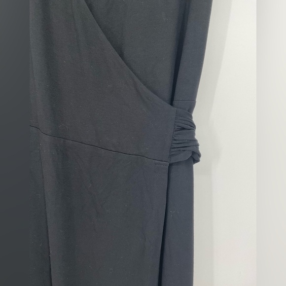 Boden V Neck Black Sleeveless Wrap Maxi Dress, size 6 - Picture 3 of 7